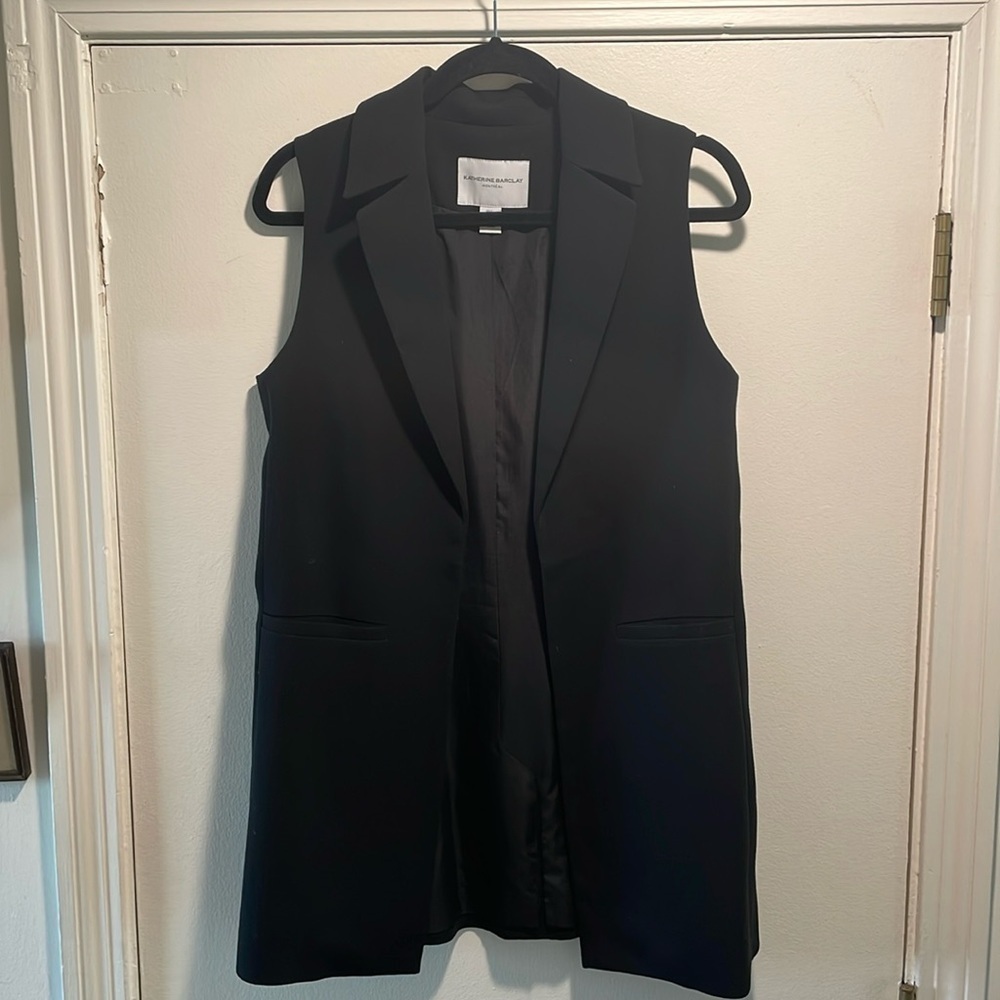 Katherine Barclay Montreal Black Open Nice Fit Sleeveless Vest Size S